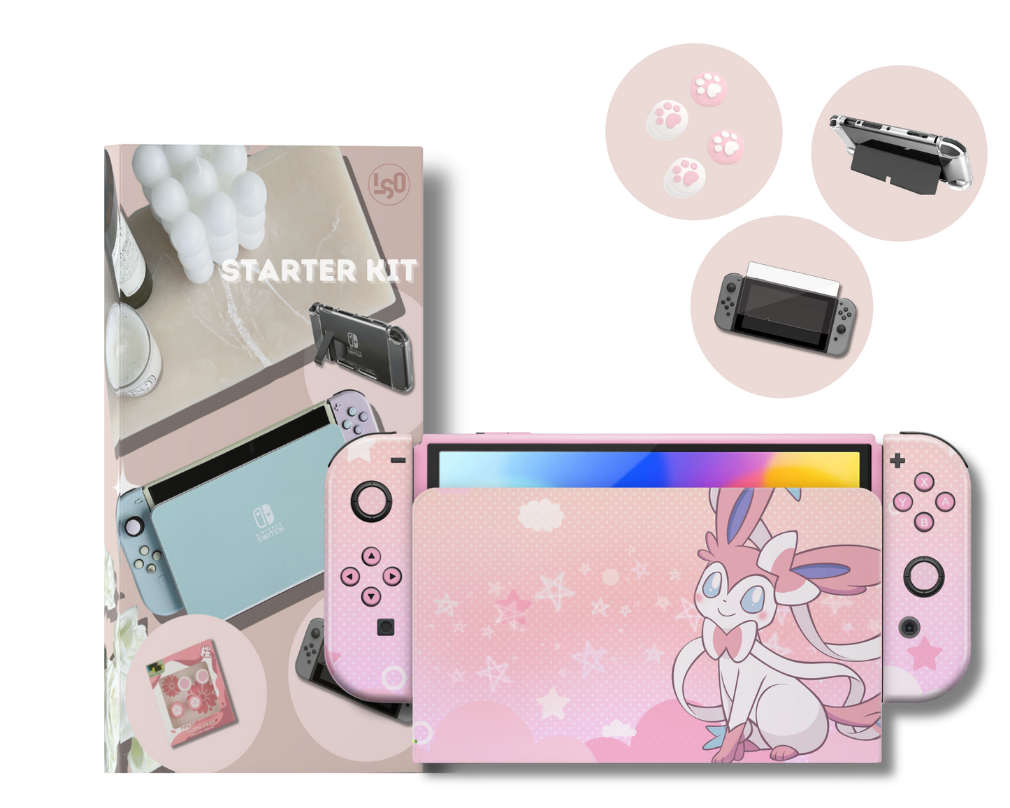 Pokemon Sylveon Nintendo Switch OLED Skin Limited Edition Bundle