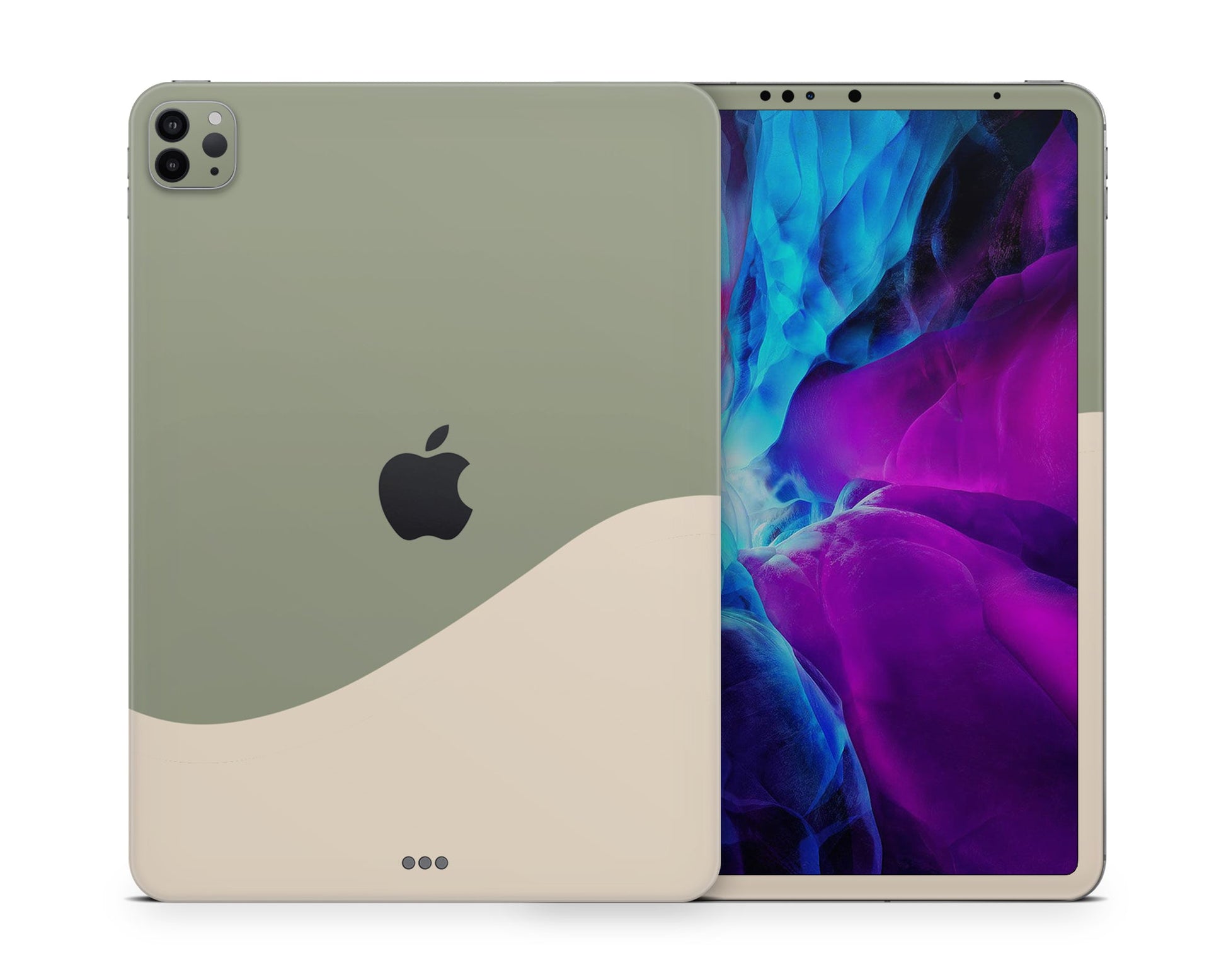 Lux Skins iPad Two Tone Wild Sage Green Cream iPad Pro 13" (M4) Skins - Solid Colours Colour Blocking Skin