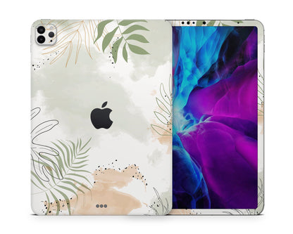 Lux Skins iPad Neutral Minimalist Leaf Pattern iPad Pro 13" (M4) Skins - Art Floral Skin