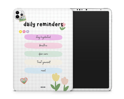 Lux Skins iPad Cute Daily Reminders Flower Pastel iPad Pro 13" (M4) Skins - Art Quotes Skin