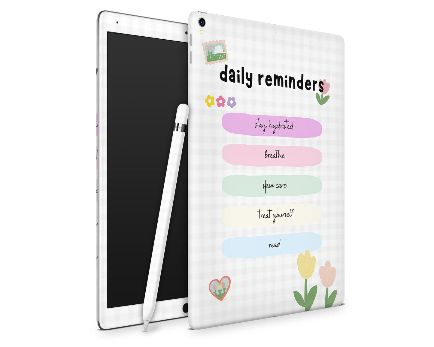 Lux Skins iPad Cute Daily Reminders Flower Pastel iPad Pro 13" (M4) Skins - Art Quotes Skin