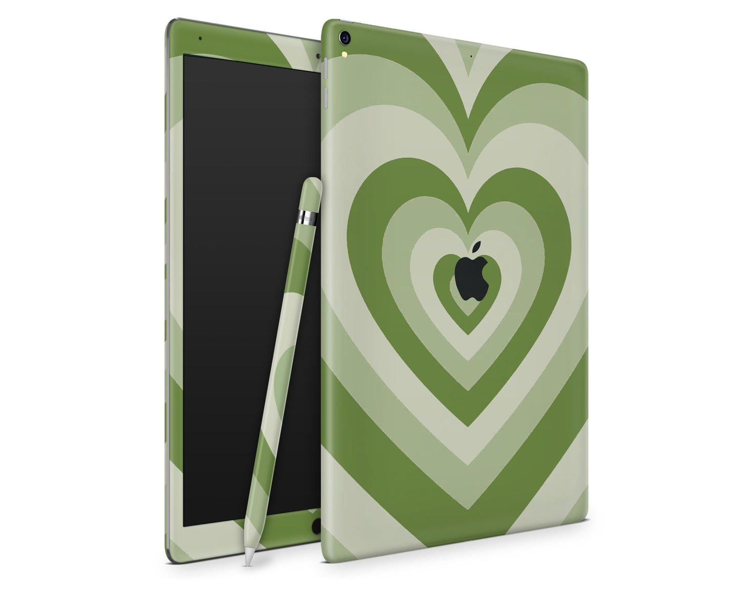 Lux Skins iPad Matcha Retro Hearts iPad Pro 13" (M4) Skins - Art Solid Colours Skin