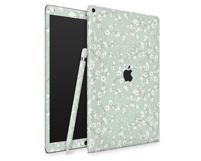 Lux Skins iPad Pale Mint Blossom iPad Pro 13" (M4) Skins - Art Floral Skin