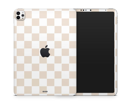 Lux Skins iPad Checkered Beige iPad Pro 13" (M4) Skins - Pattern Artwork Skin