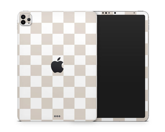 Lux Skins iPad Almond Checkered iPad Pro 13" (M4) Skins - Pattern Artwork Skin