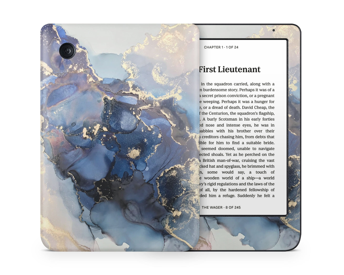 Lux Skins Kobo Ethereral Blue Gold Marble Kobo Clara Colour Skins - Pattern Marble Skin