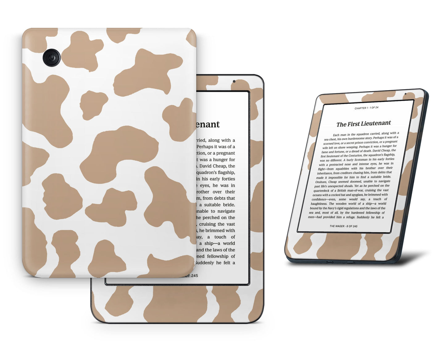 Lux Skins Kobo Coffee Latte Cow Print Kobo Clara BW Skins - Art Animals Skin