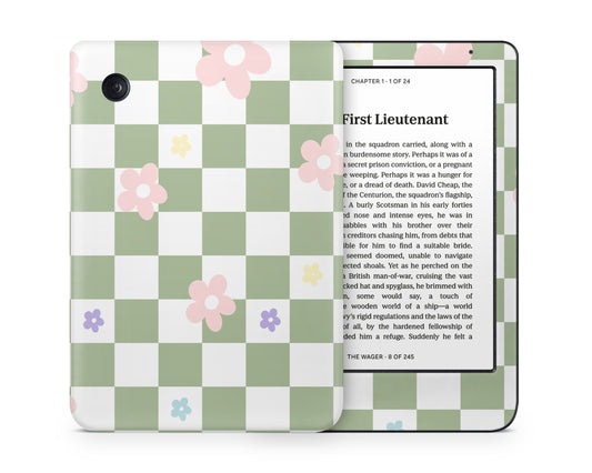 Lux Skins Kobo Danish Pastel Flower Green Kobo Clara Colour Skins - Art Floral Skin