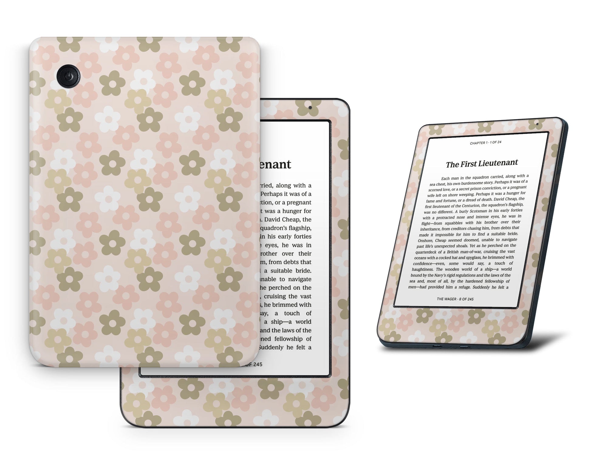 Lux Skins Kobo Retro Parisian Pink Floral Kobo Clara BW Skins - Art FLoral Skin