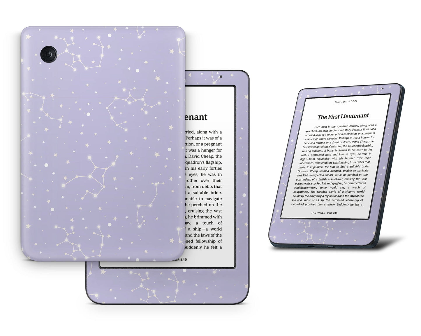 Lux Skins Kobo Constellation Stargazing Purple Kobo Clara BW Skins - Pattern Galaxy Skin