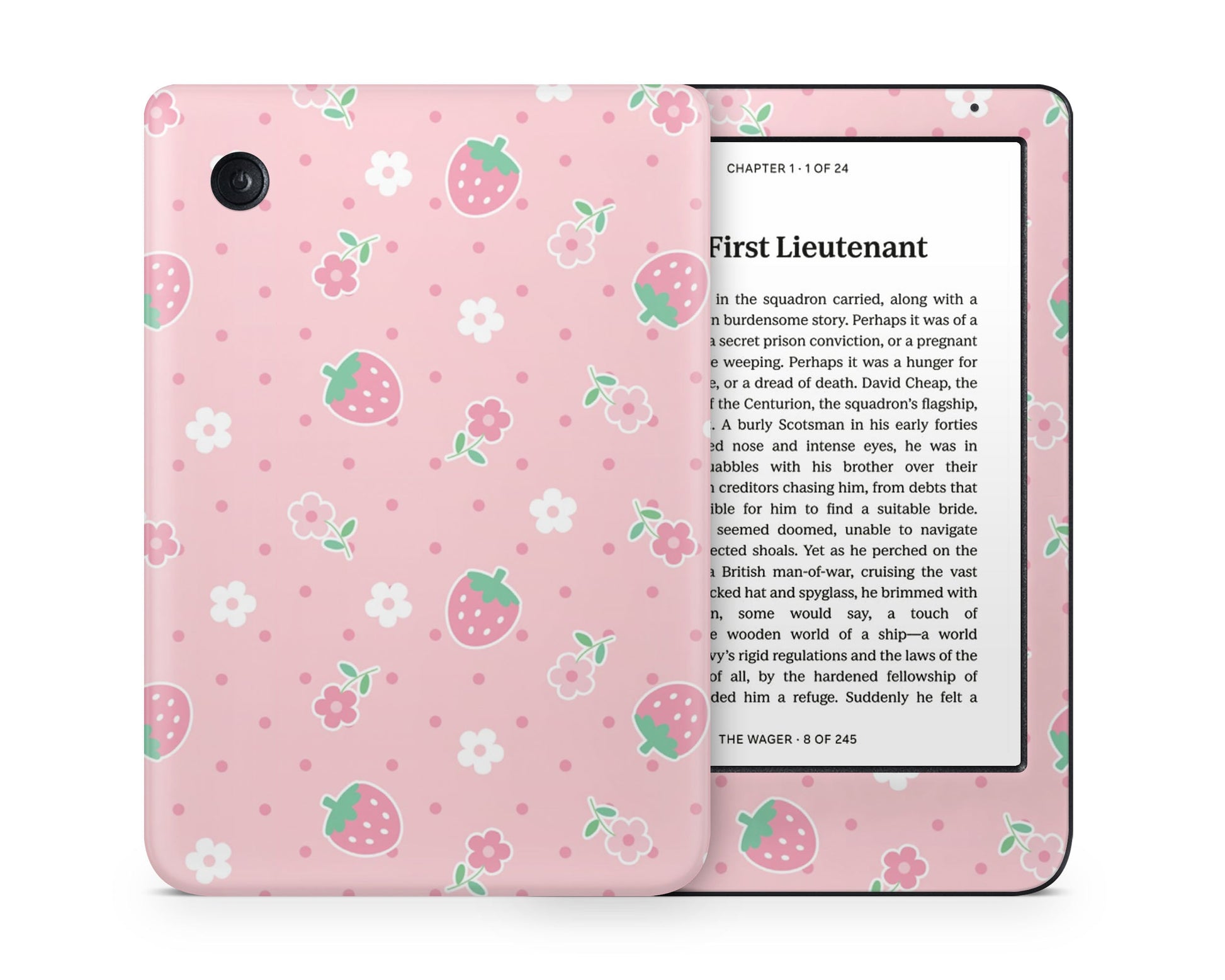 Lux Skins Kobo Kawaii Strawberry Daisy Kobo Clara Colour Skins - Art Floral Skin