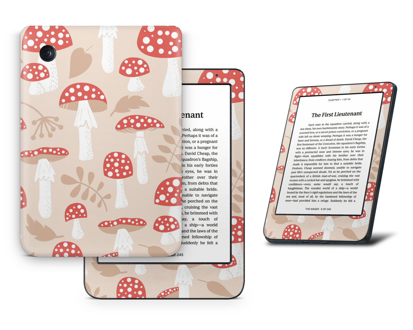 Lux Skins Kobo Beige Mushroom Farm Kobo Clara BW Skins - Art Artwork Skin