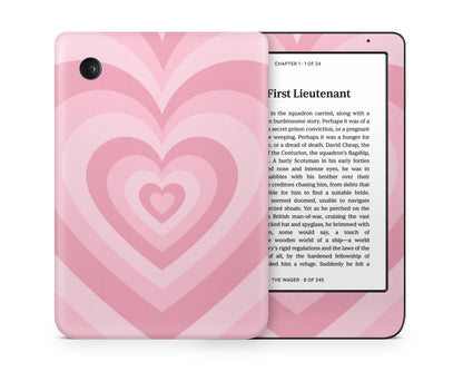 Lux Skins Kobo Pink Retro Hearts Kobo Clara Colour Skins - Art Solid Colours Skin