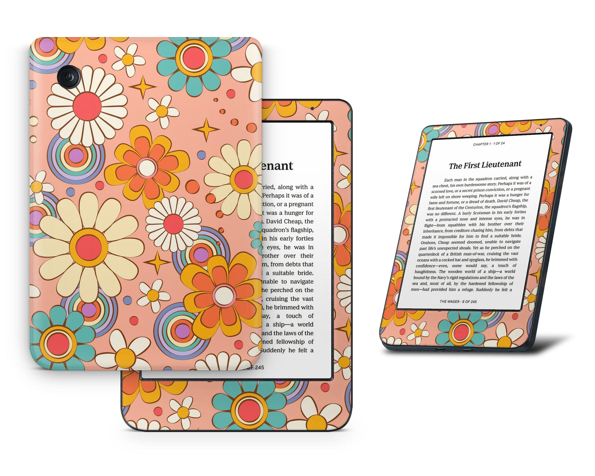 Lux Skins Kobo 70s Hippie Boho Floral Kobo Clara BW Skins - Art Floral Skin