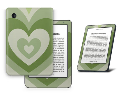 Lux Skins Kobo Matcha Retro Hearts Kobo Clara BW Skins - Art Solid Colours Skin