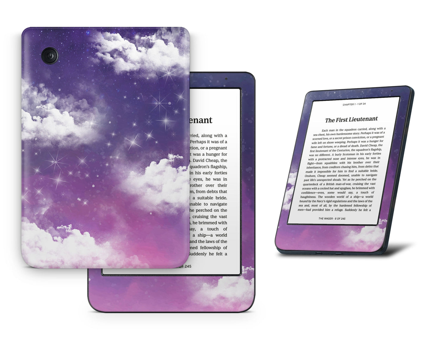 Lux Skins Kobo Purple Night Clouds Kobo Clara BW Skins - Art Clouds Skin