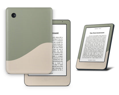 Lux Skins Kobo Two Tone Wild Sage Green Cream Kobo Clara BW Skins - Solid Colours Colour Blocking Skin