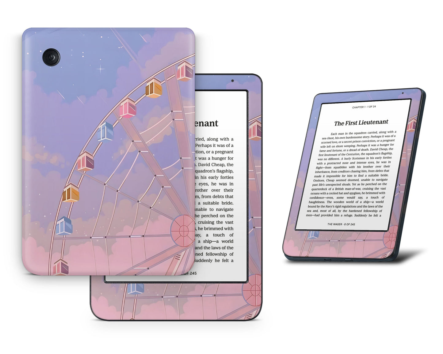 Lux Skins Kobo Pink Ferris Wheel Kobo Clara BW Skins - Art Artwork Skin