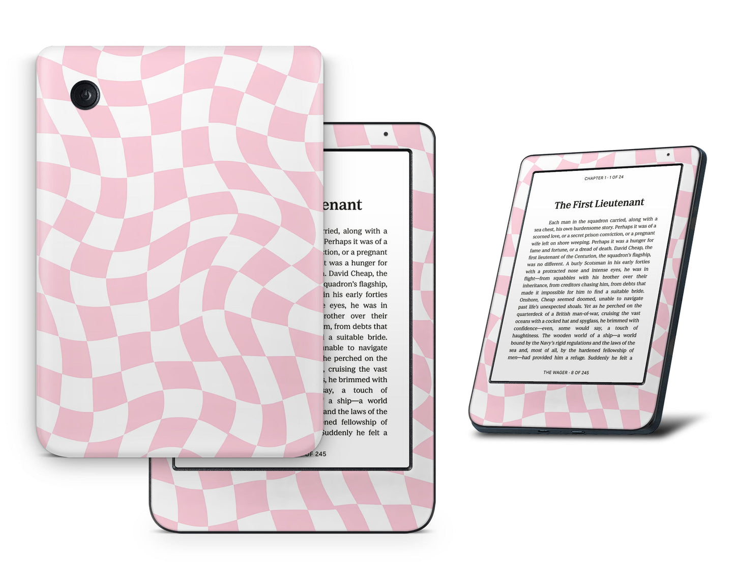 Lux Skins Kobo Pink Checkered Pattern Kobo Clara BW Skins - Art Artwork Skin