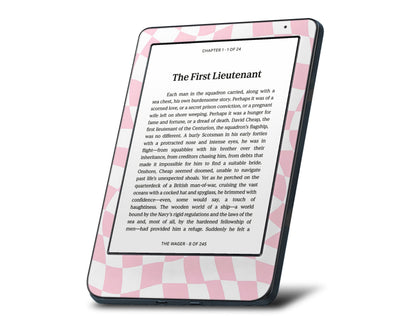 Lux Skins Kobo Pink Checkered Pattern Kobo Libra Colour Skins - Art Artwork Skin