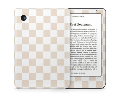 Lux Skins Kobo Checkered Beige Kobo Clara Colour Skins - Pattern Artwork Skin