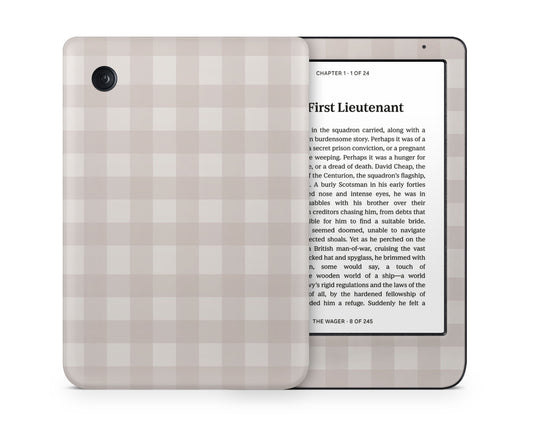 Lux Skins Kobo Beige Gingham Kobo Clara Colour Skins - Pattern Artwork Skin