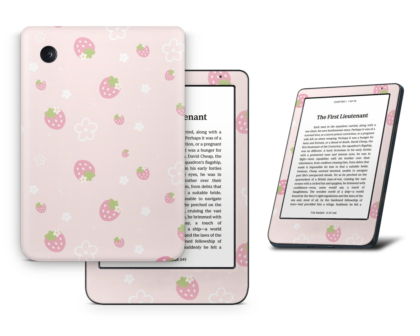 Lux Skins Kobo Sweet Strawberry Pink Kobo Clara BW Skins - Pattern Fruits Skin