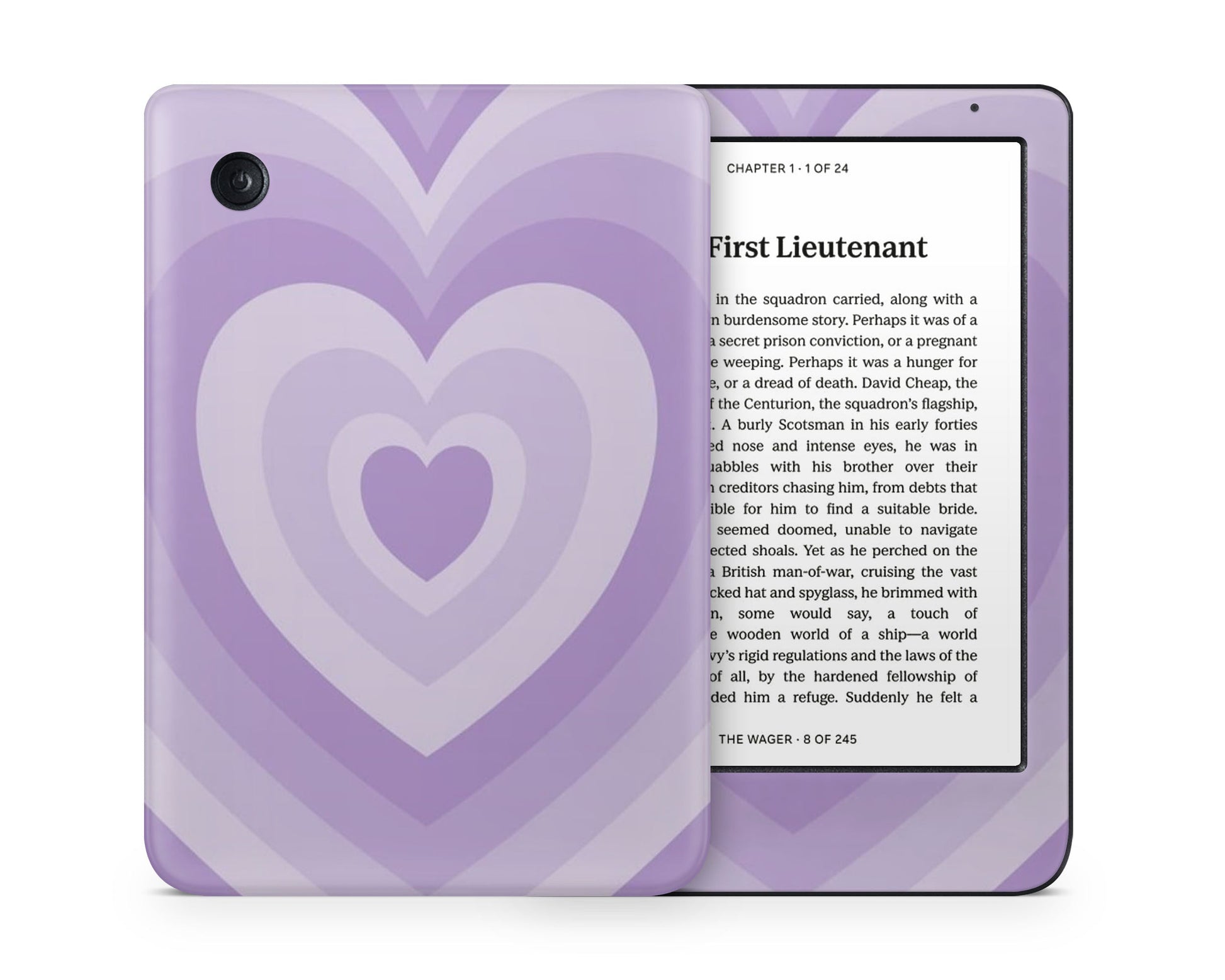 Lux Skins Kobo Retro Hearts Purple Kobo Clara Colour Skins - Art Abstract Skin