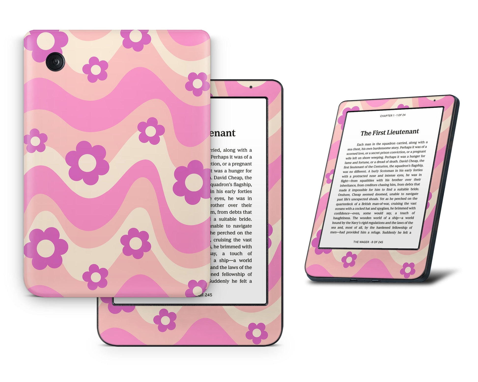 Lux Skins Kobo Vintage Floral Pink Kobo Clara BW Skins - Art Floral Skin