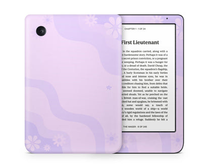 Lux Skins Kobo Purple Wavy Floral Kobo Clara Colour Skins - Art Floral Skin