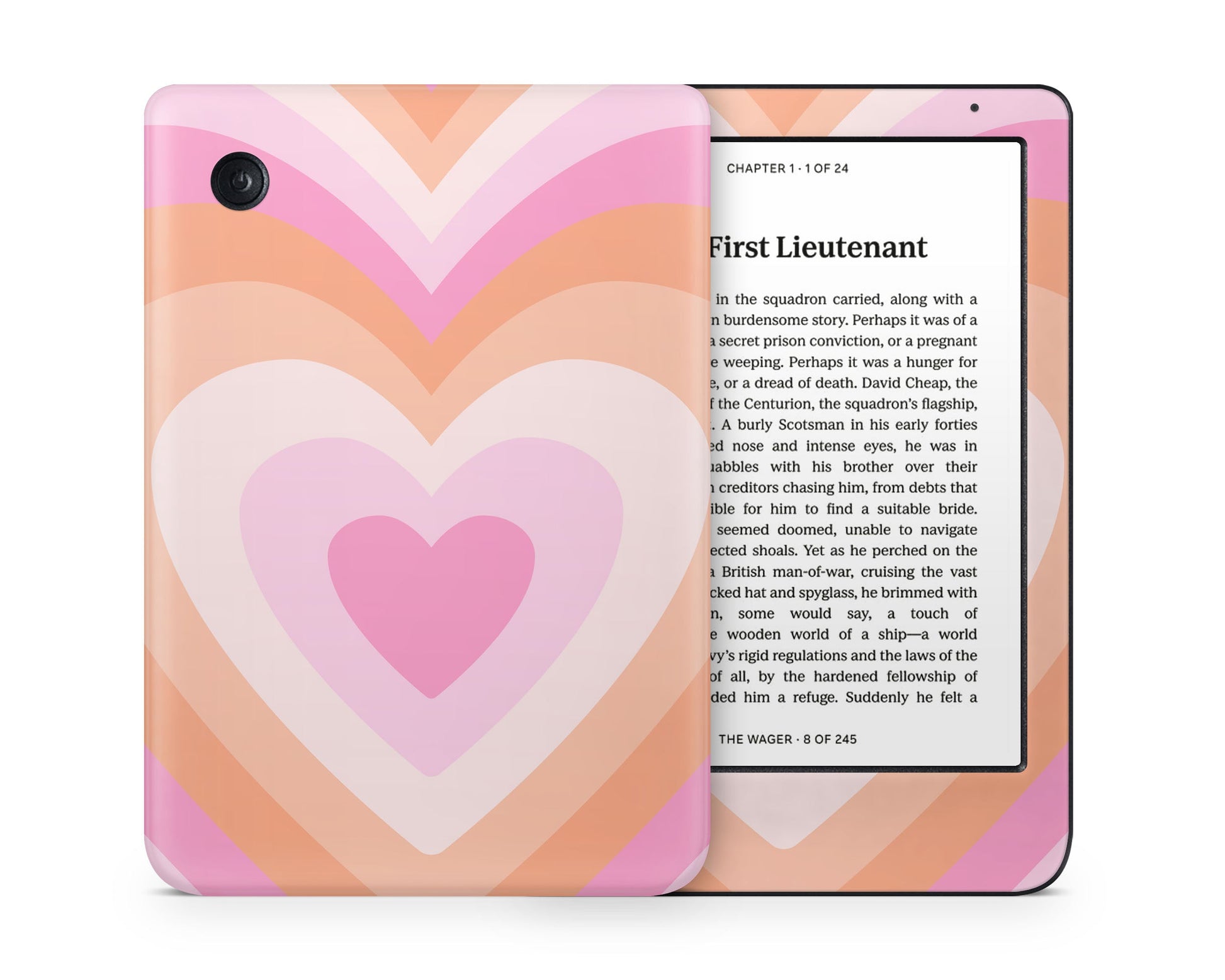 Lux Skins Kobo Retro Hearts Warm Pastel Kobo Clara Colour Skins - Art Abstract Skin