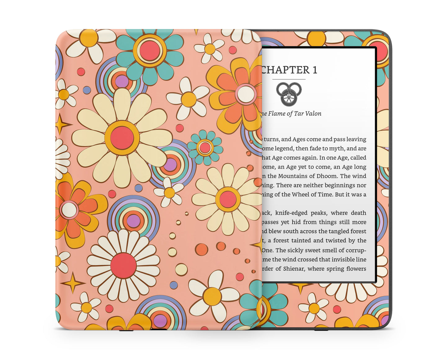 70s Hippie Boho Floral Kindle Skin