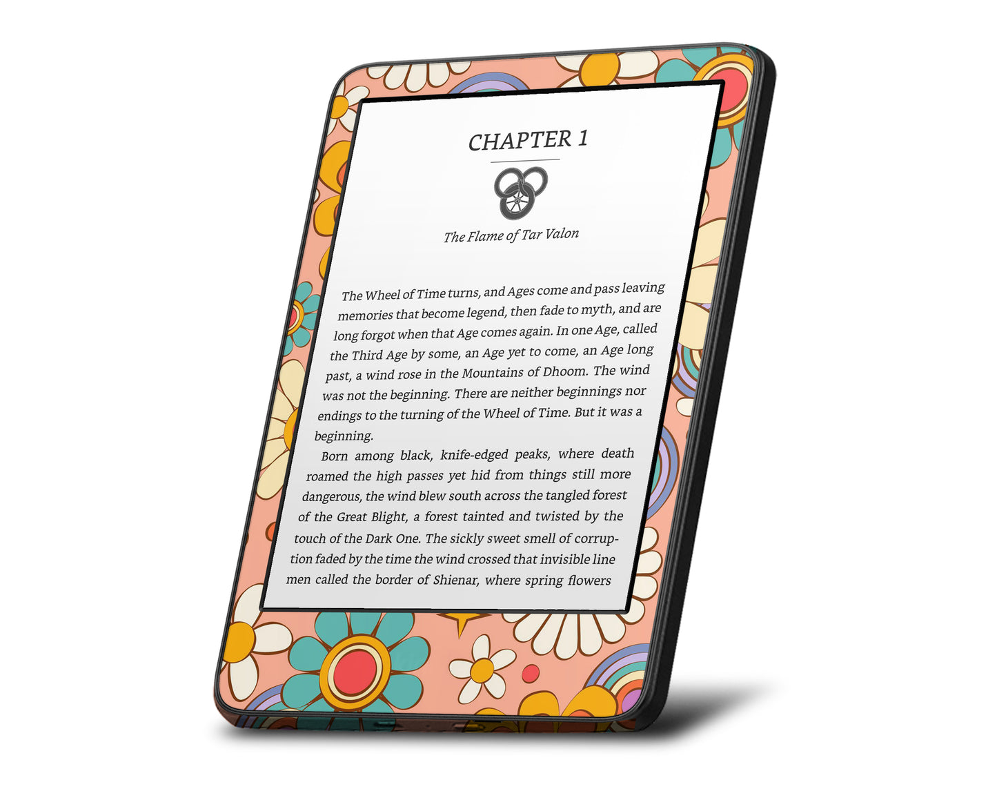 70s Hippie Boho Floral Kindle Skin