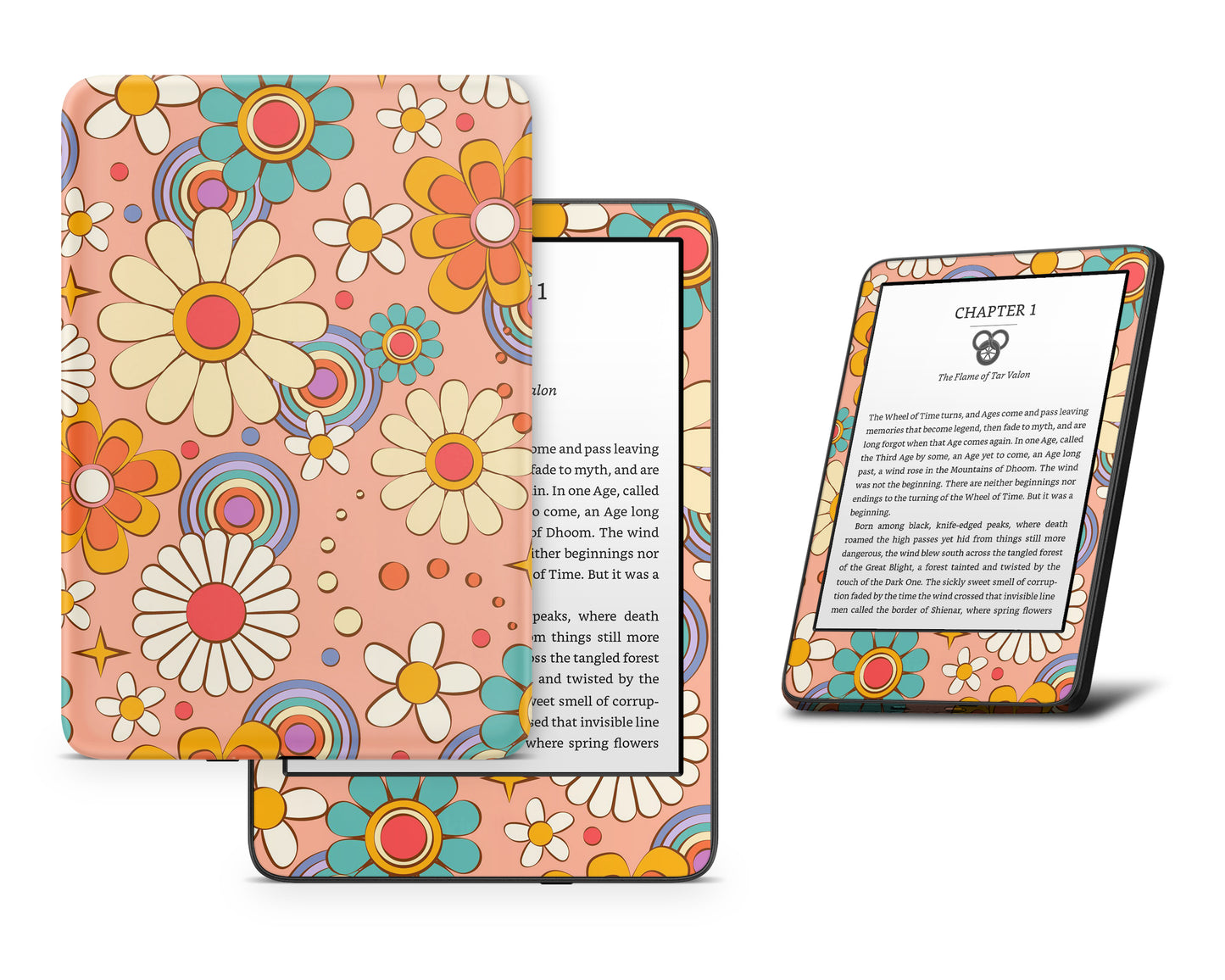 70s Hippie Boho Floral Kindle Skin