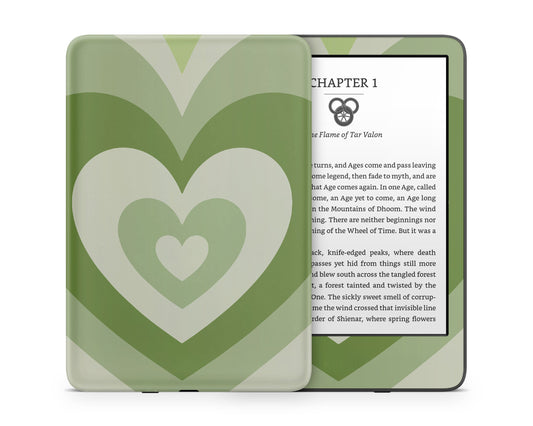 Lux Skins Kindle Matcha Retro Hearts Kindle Gen 11 Skins - Art Solid Colours Skin