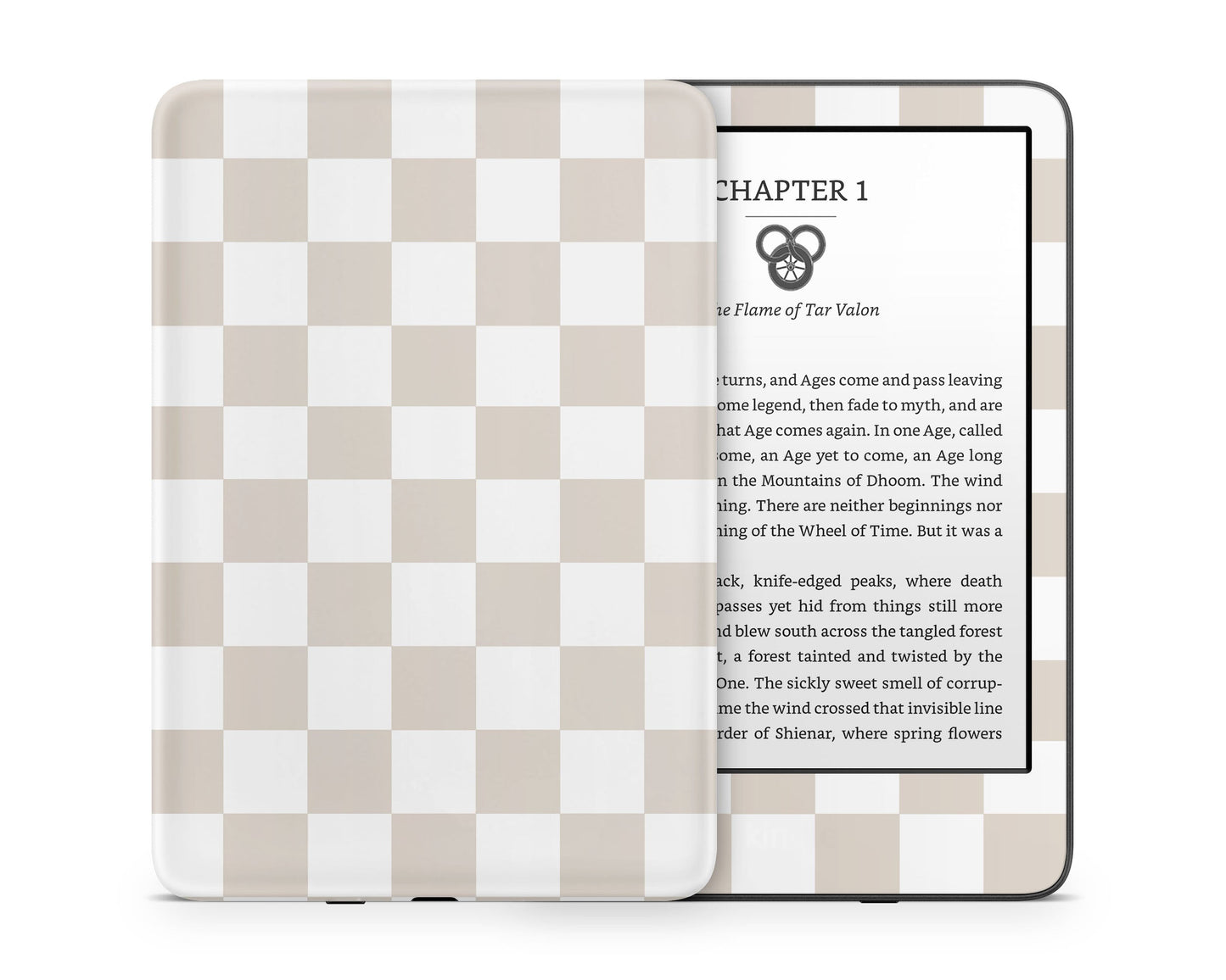 Lux Skins Kindle Almond Checkered Kindle Gen 11 Skins - Pattern Artwork Skin