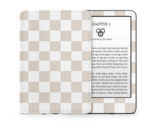 Lux Skins Kindle Almond Checkered Kindle Gen 11 Skins - Pattern Artwork Skin