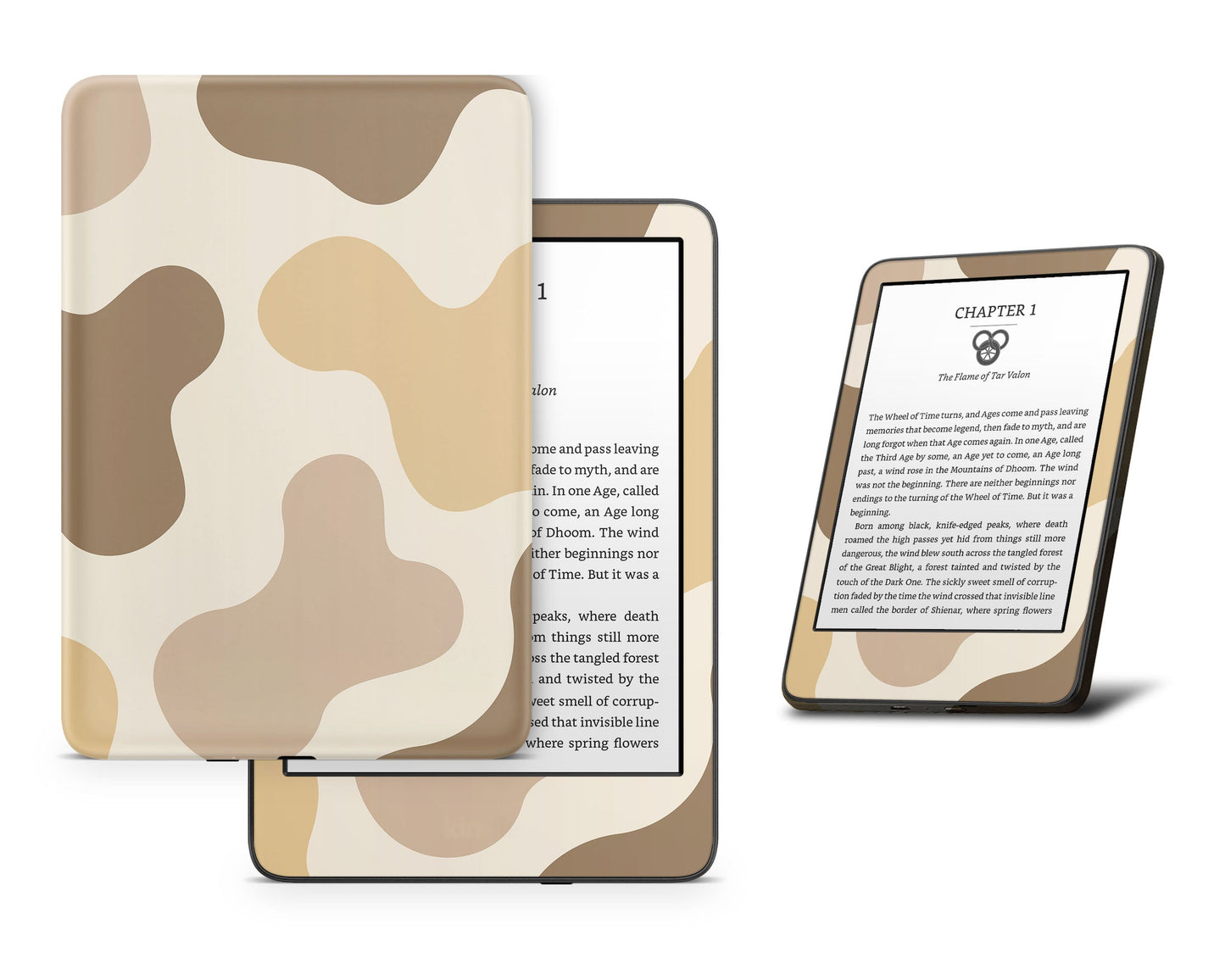 Lux Skins Kindle Beige Cow Print Kindle Gen 11 Skins - Art Animals Skin