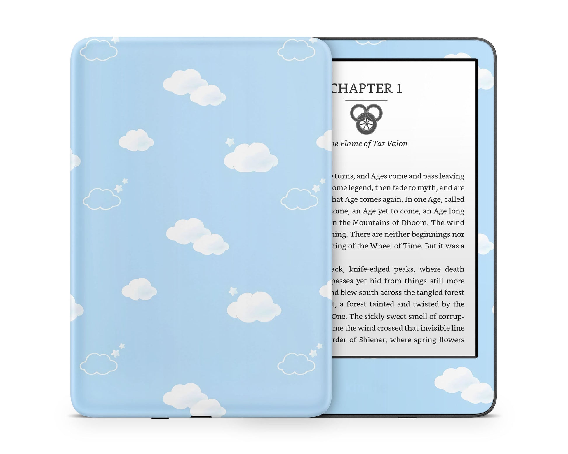 Lux Skins Kindle Blue Clouds Cute Kindle Gen 11 Skins - Art Clouds Skin