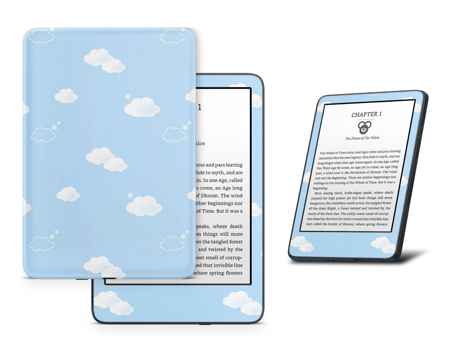 Lux Skins Kindle Blue Clouds Cute Kindle Gen 11 Skins - Art Clouds Skin