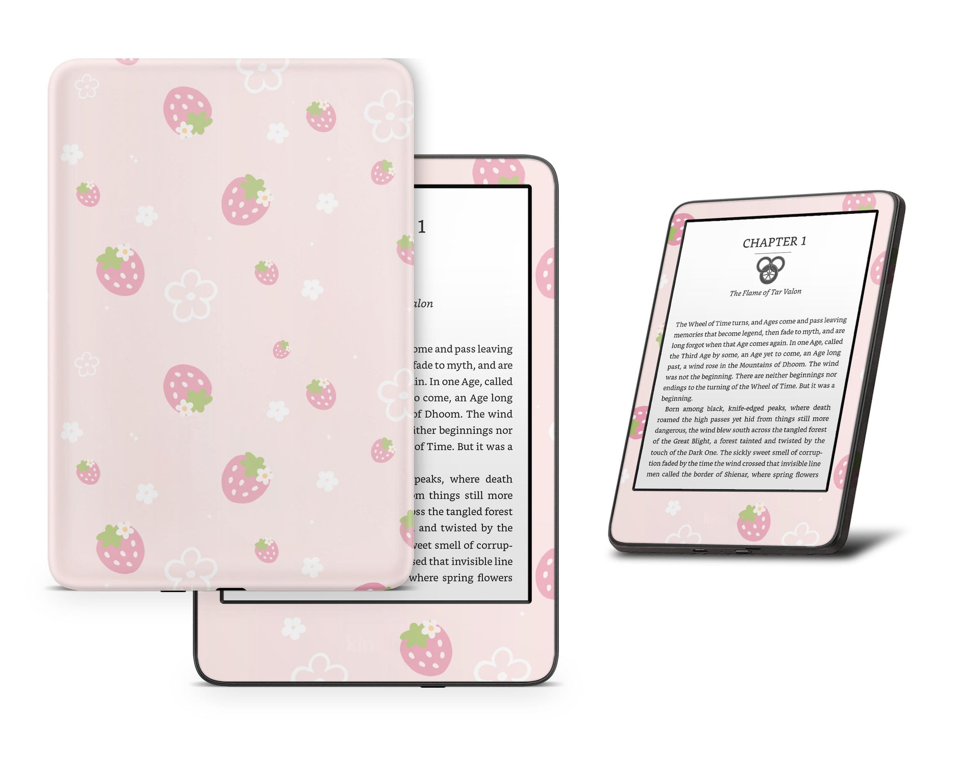 Lux Skins Kindle Sweet Strawberry Pink Kindle Gen 11 Skins - Pattern Fruits Skin