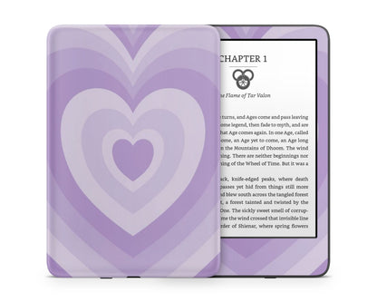 Lux Skins Kindle Retro Hearts Purple Kindle Gen 11 Skins - Art Abstract Skin