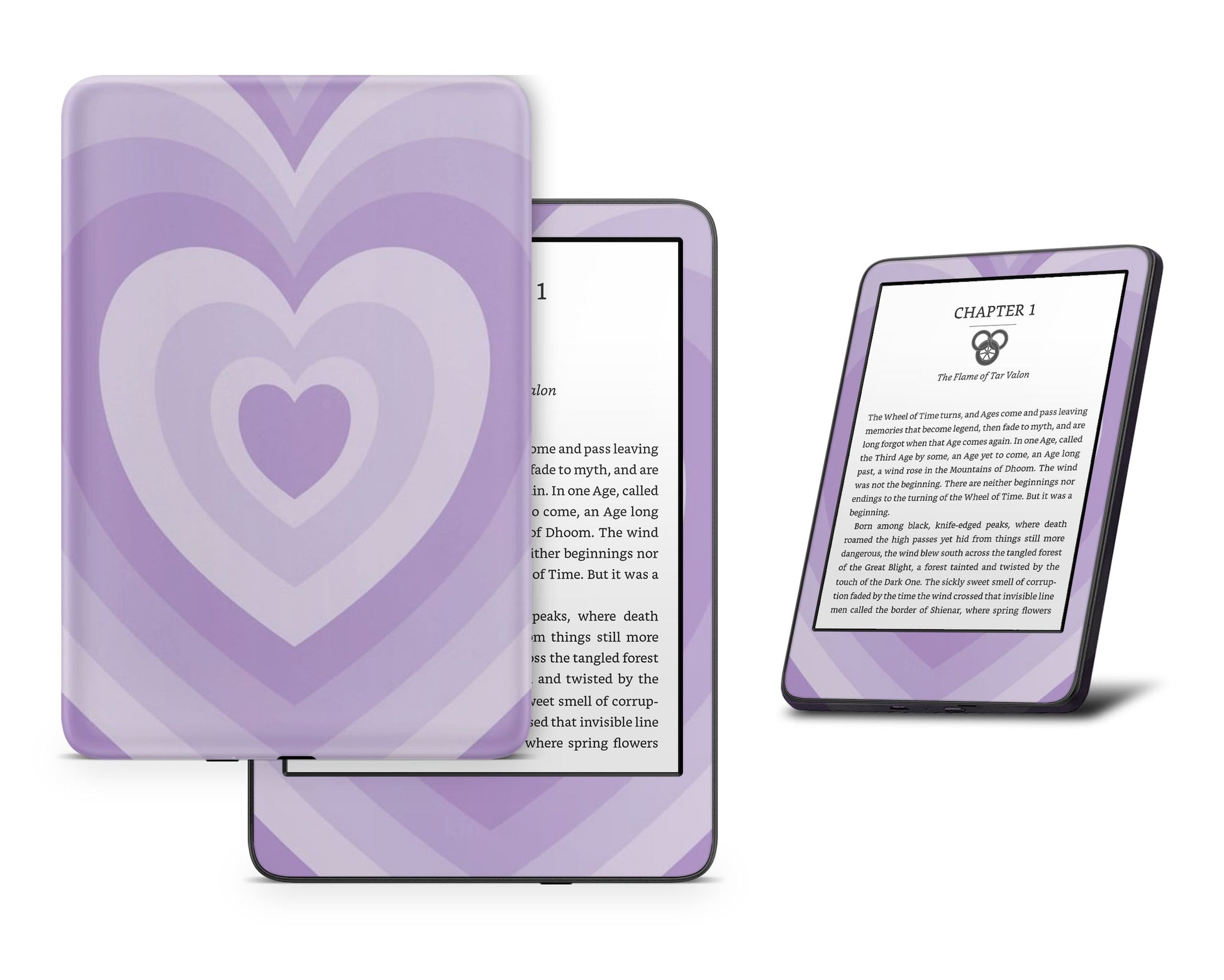 Lux Skins Kindle Retro Hearts Purple Kindle Gen 11 Skins - Art Abstract Skin