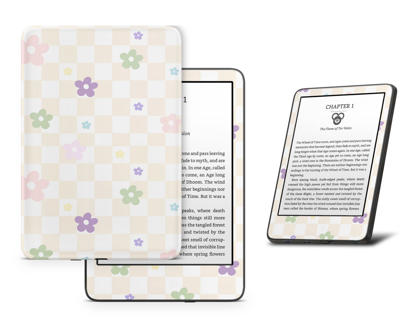 Lux Skins Kindle Pastel Yellow Retro Danish Pastel Flower Kindle Gen 11 Skins - Art Floral Skin