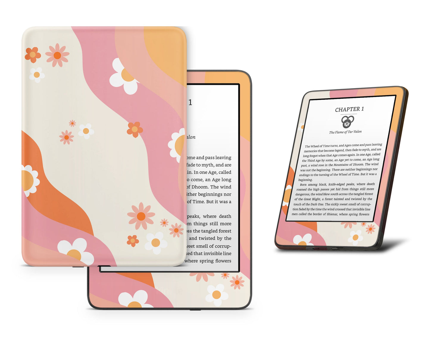 Lux Skins Kindle Abstract Boho Hippie Floral Kindle Gen 11 Skins - Art Floral Skin