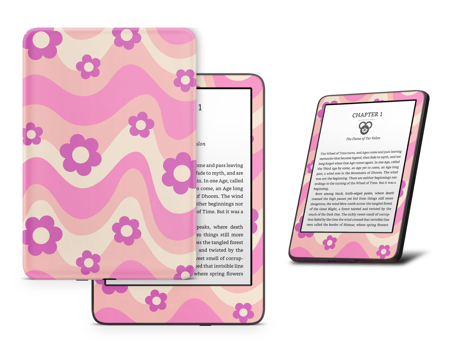 Lux Skins Kindle Vintage Floral Pink Kindle Gen 11 Skins - Art Floral Skin