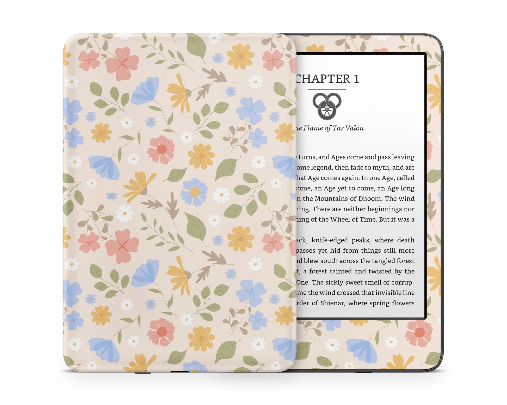 Lux Skins Kindle Pressed Flowers Kindle Gen 11 Skins - Art Floral Skin