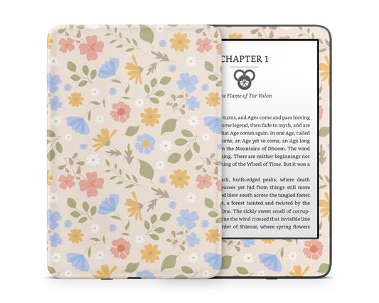 Lux Skins Kindle Pressed Flowers Kindle Gen 11 Skins - Art Floral Skin