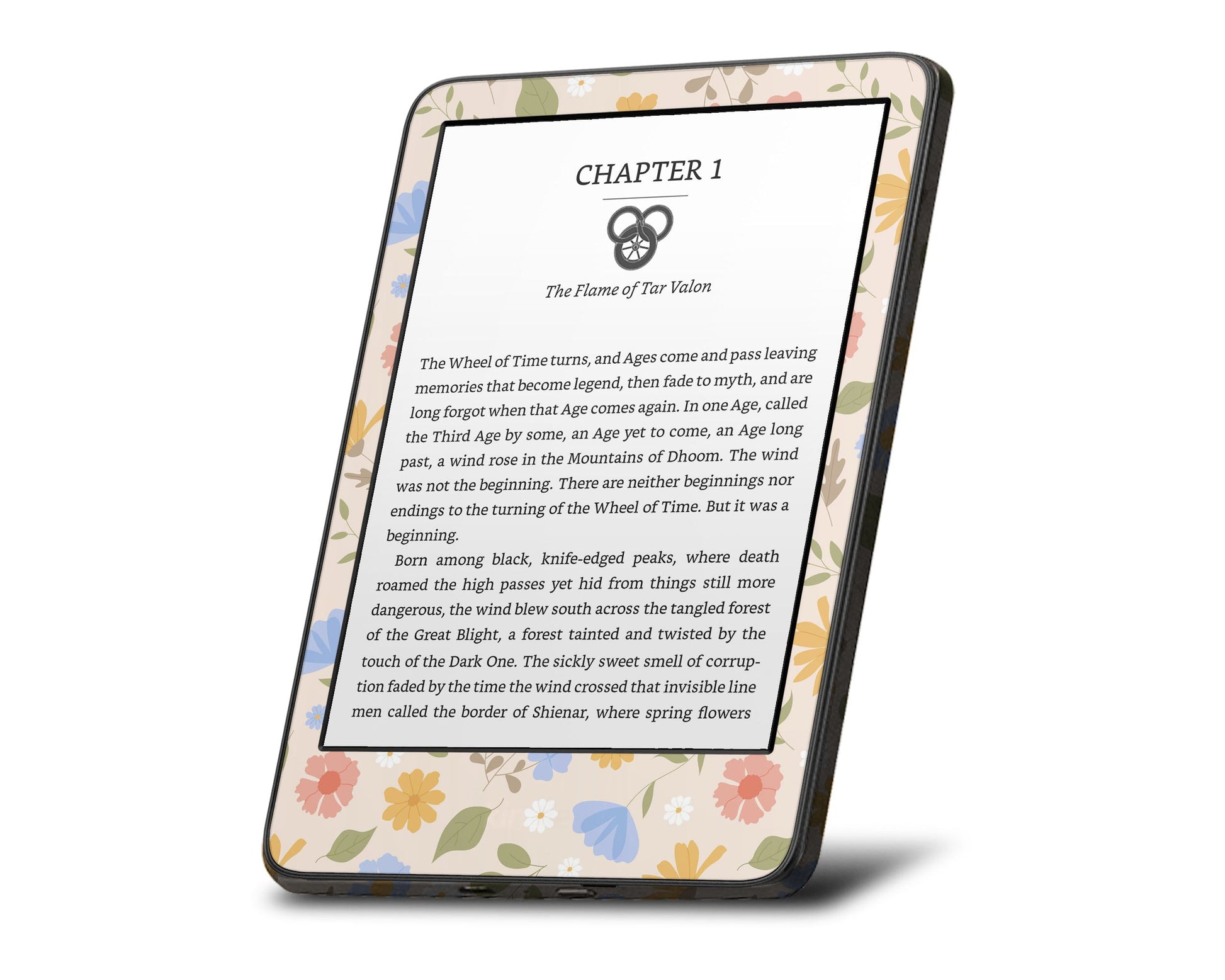 Lux Skins Kindle Pressed Flowers Kindle Gen 10 Skins - Art Floral Skin