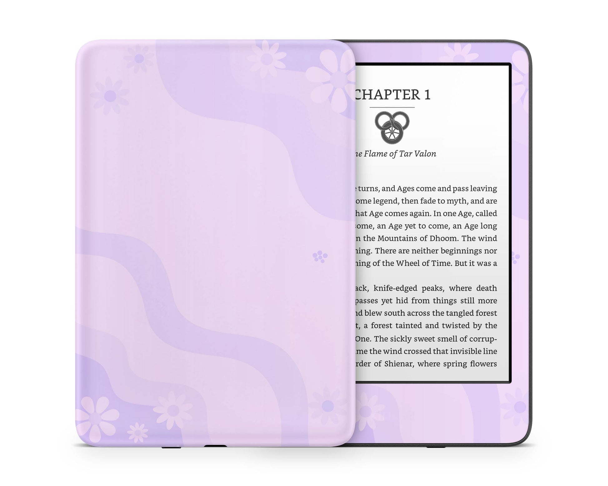 Lux Skins Kindle Purple Wavy Floral Kindle Gen 11 Skins - Art Floral Skin